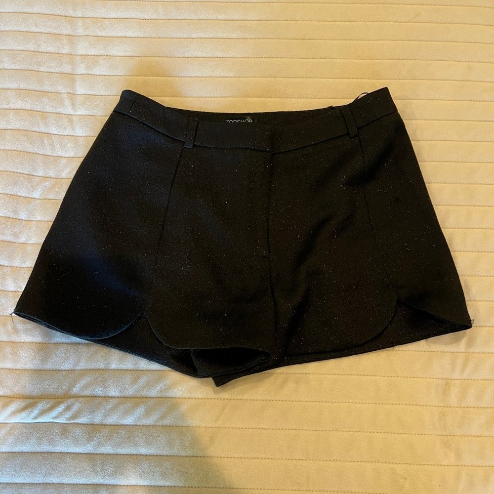Black Topshop Sparkly Shorts - Size 6